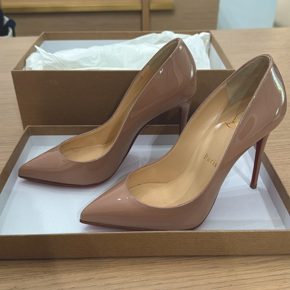 Christian Louboutin Pigalle 100mm Patent Calf Leather in Blush